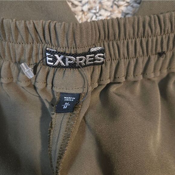 Express Green Chinos Relaxed Fit Cotton Blend - Picture 4 of 6